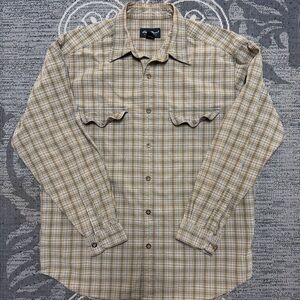 Eddie Bauer Beige Plaid Casual Shirt